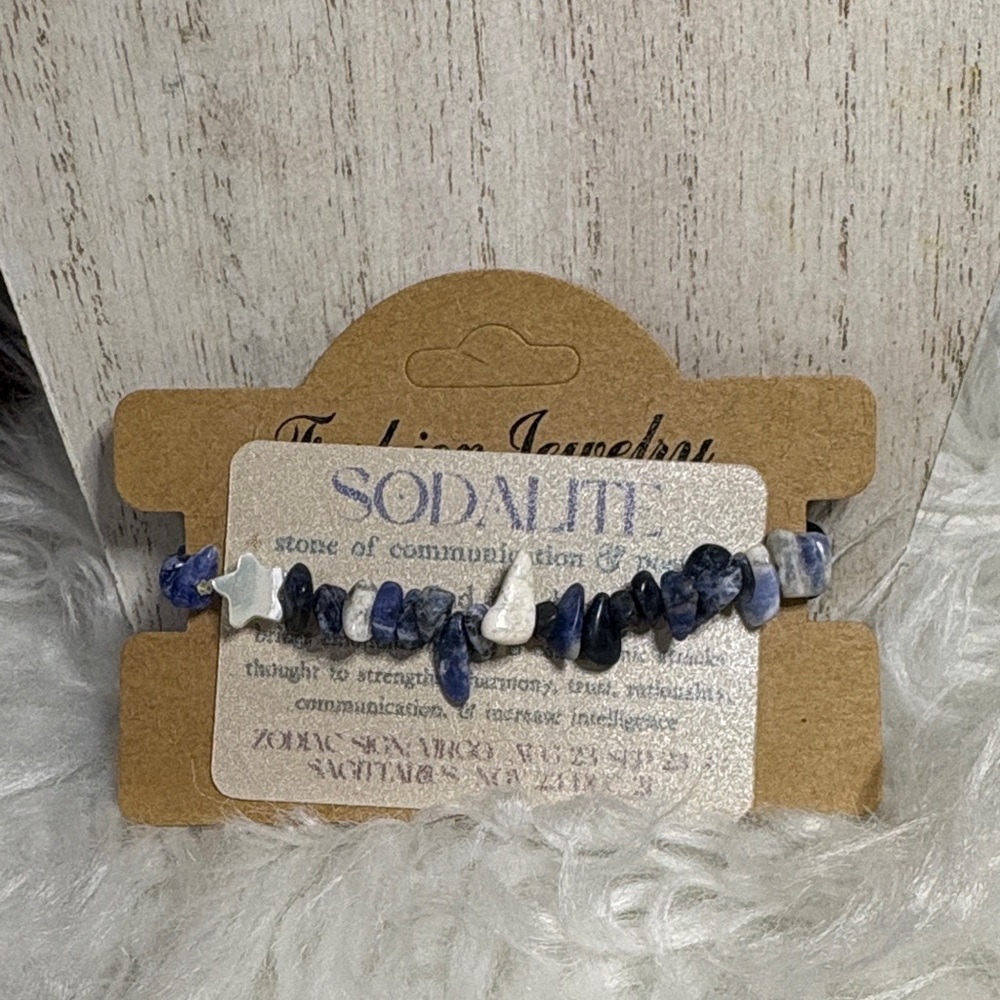 Sodalite Stone Bracelet with Star Charm